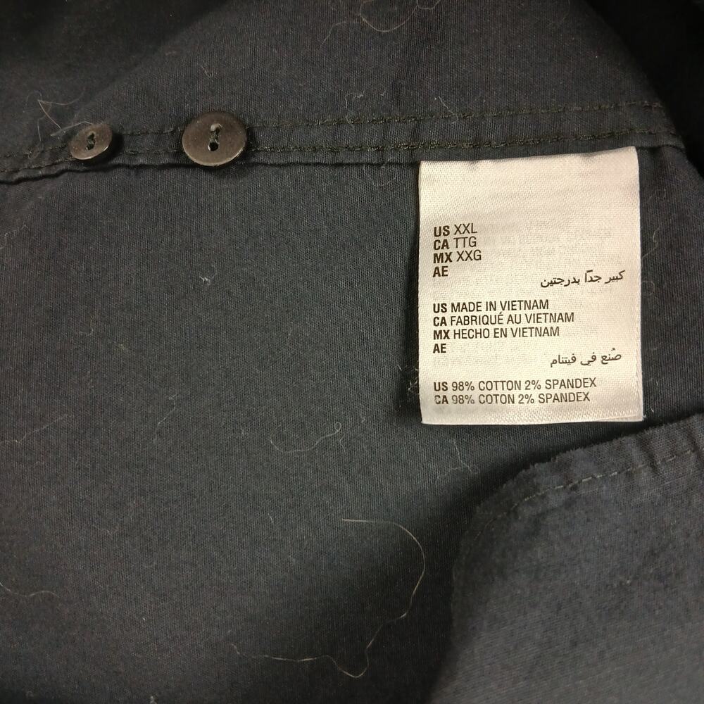 Alfani Black Dress Shirt Mens XXL long sleeve button front collar cotton blend - Picture 9 of 16